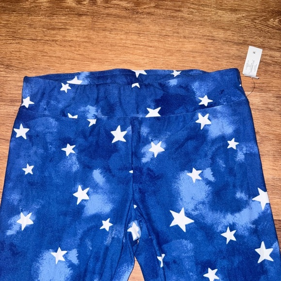Patriotic American Flag Star Print Capri Leggings L (12-14) Youth NWT - Picture 3 of 6